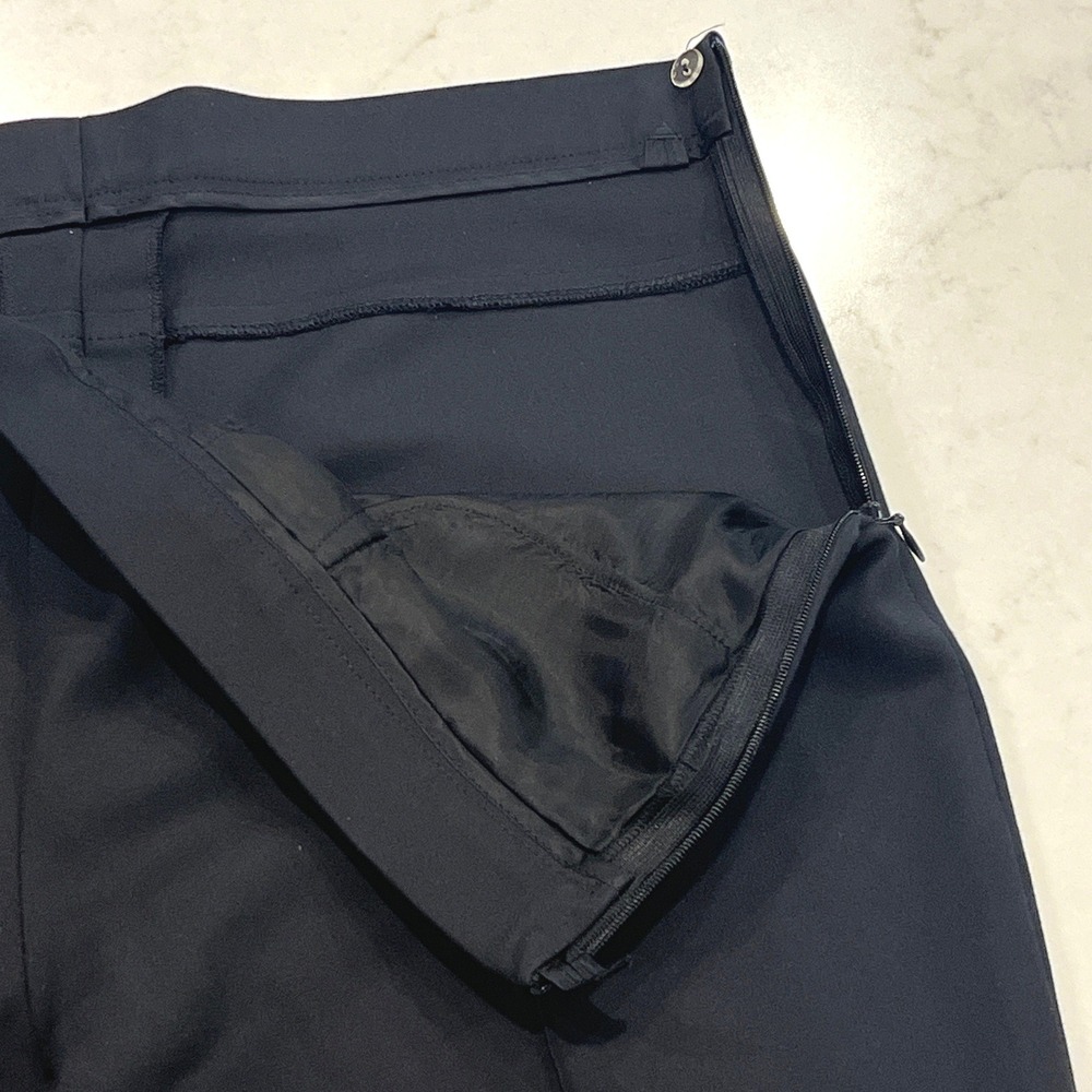 Akris Punto Straight Leg Dress Pants Women 8 Black Side Zip Ankle Pocket Stretch - Picture 4 of 14